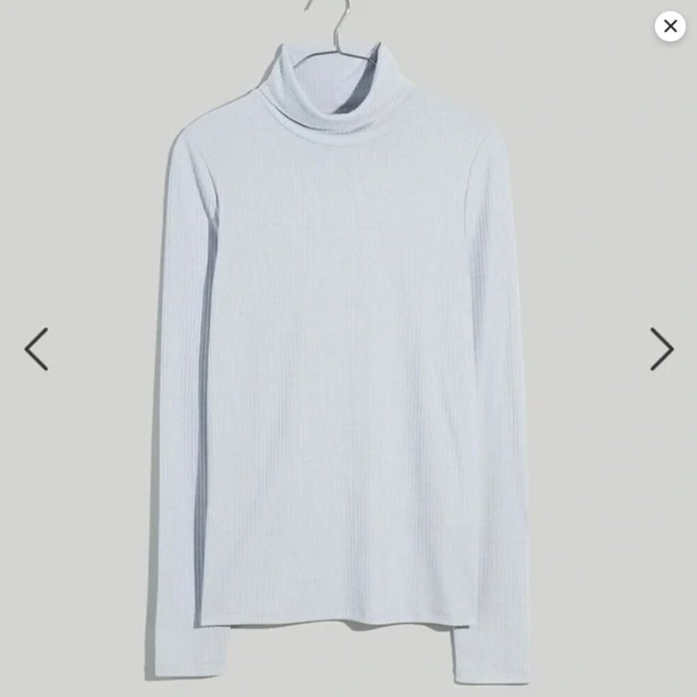 Madewell Ribbed Light Blue Turtleneck (medium)